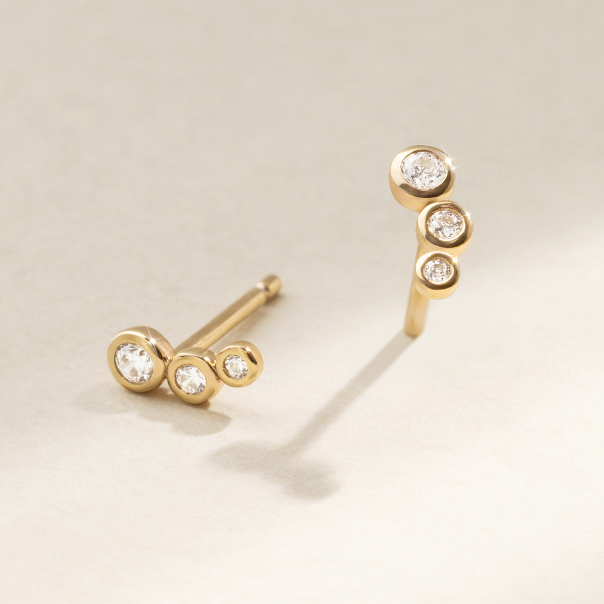 CZ Poppy Climber Stud Earrings | Made By Mary