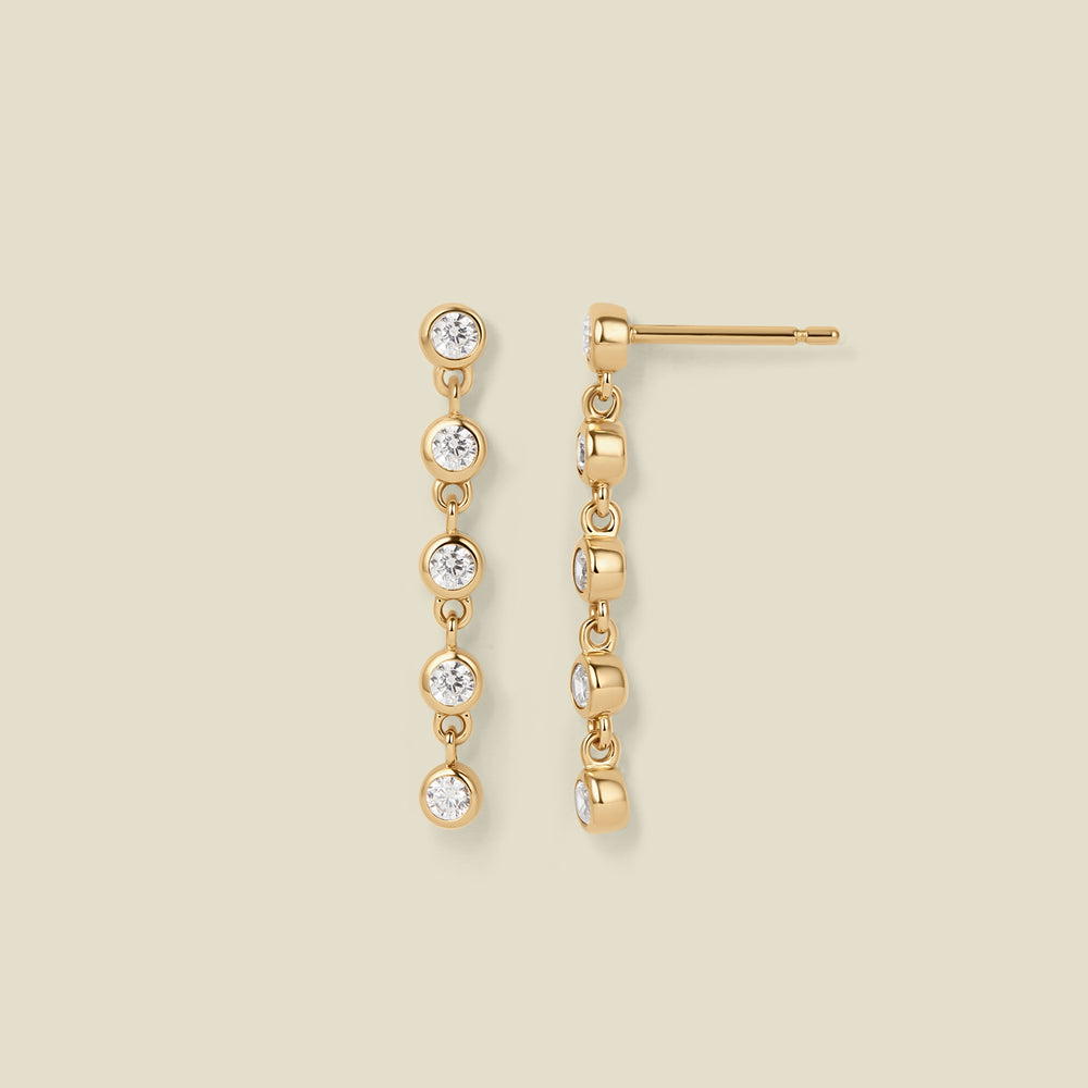 CZ Poppy Tennis Stud Earrings