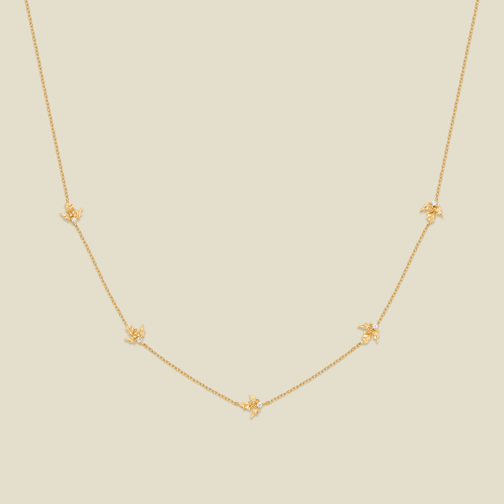 December CZ Birth Flower Station Necklace