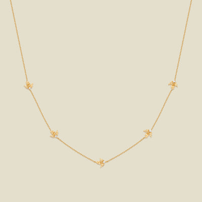 December CZ Birth Flower Station Necklace