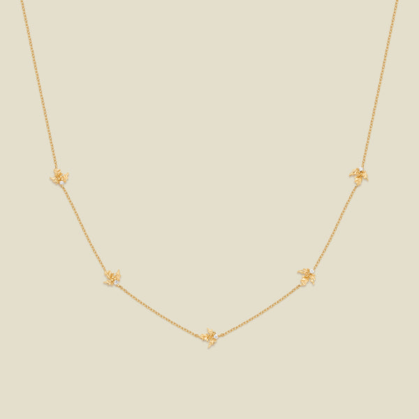 December CZ Birth Flower Station Necklace