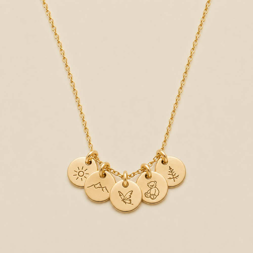 Evie Charm Stacker Disc Necklace