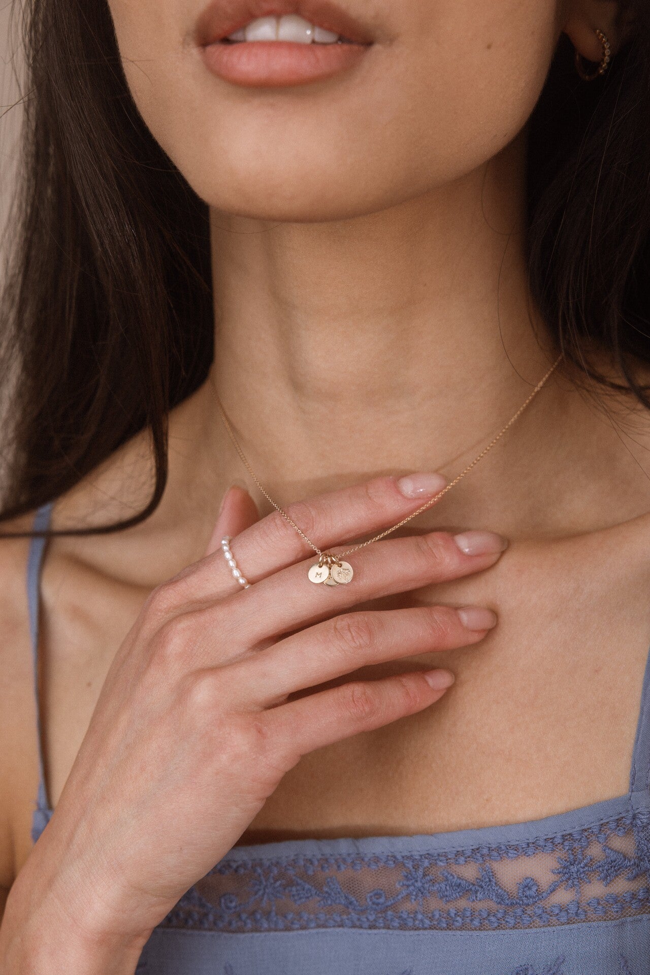 Evie Charm Stacker Disc Necklace