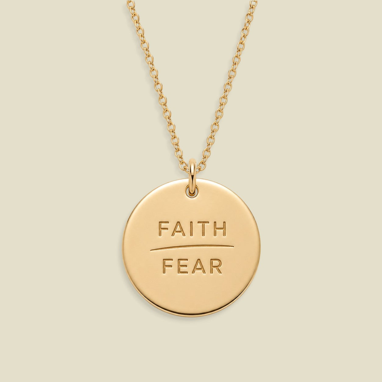 Faith-Fear Disc Necklace