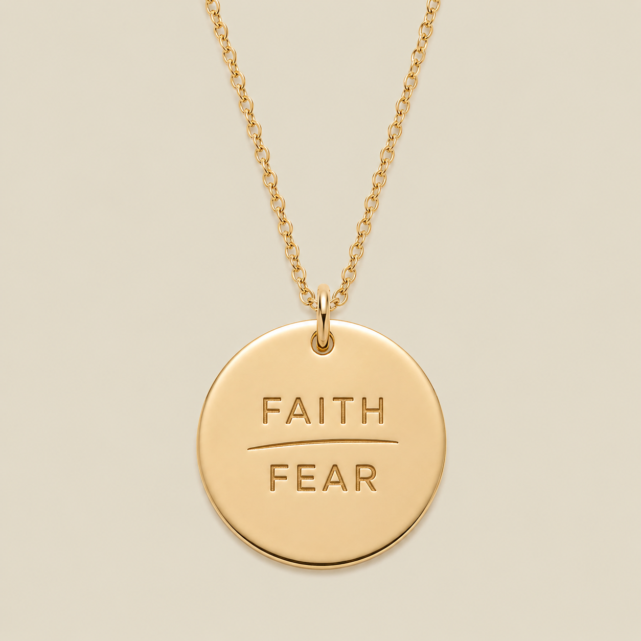 Faith-Fear Disc Necklace