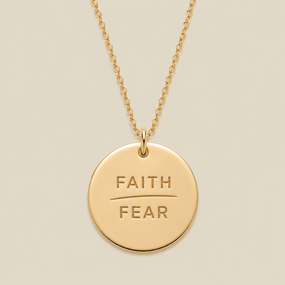 Faith-Fear Disc Necklace