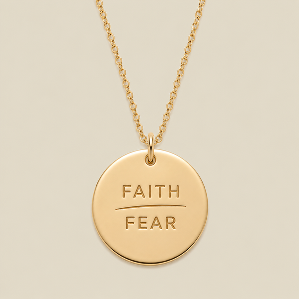 Faith-Fear Disc Necklace