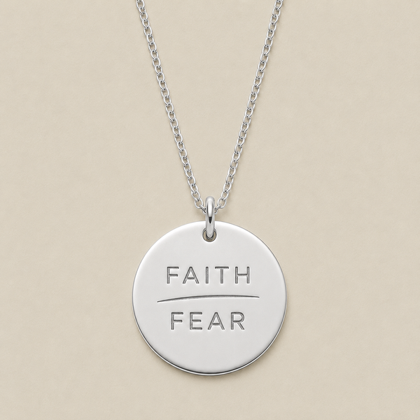 Faith-Fear Disc Necklace