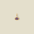 February Oval Birthstone Charm