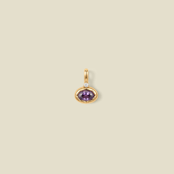February Oval Birthstone Charm