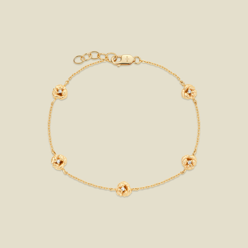 February CZ Birth Flower Station Bracelet