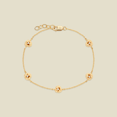 February CZ Birth Flower Station Bracelet