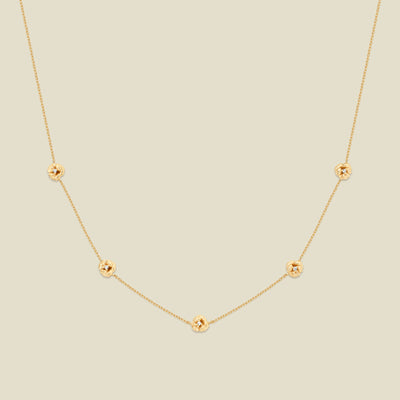 February CZ Birth Flower Station Necklace