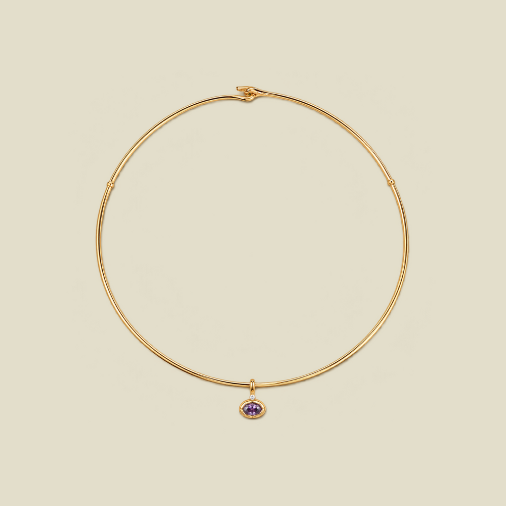 February Birthstone Collar Necklace Set