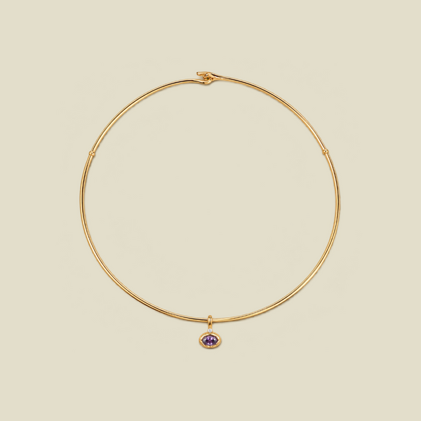 February Birthstone Collar Necklace Set