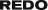 The image shows a close-up of a dark brown textured surface with a prominent white 'REDO' logo printed on it, likely representing a brand label or packaging material.