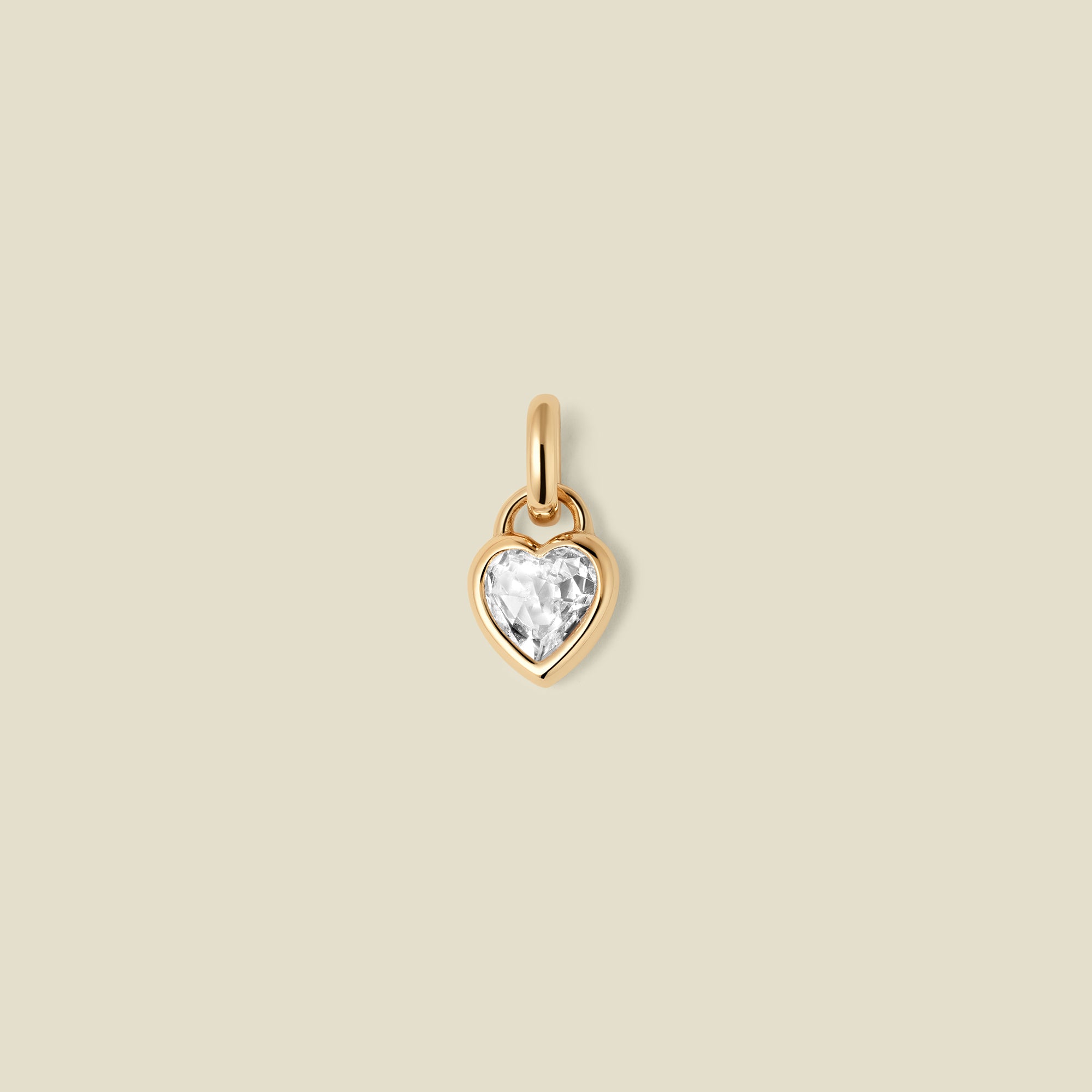 CZ Heart Padlock Charm