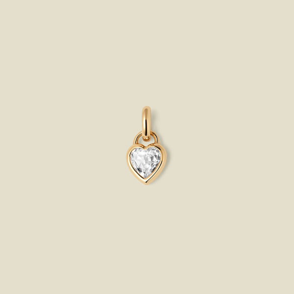 CZ Heart Padlock Charm