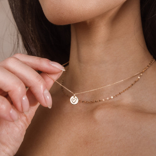 Heart Disc Necklace