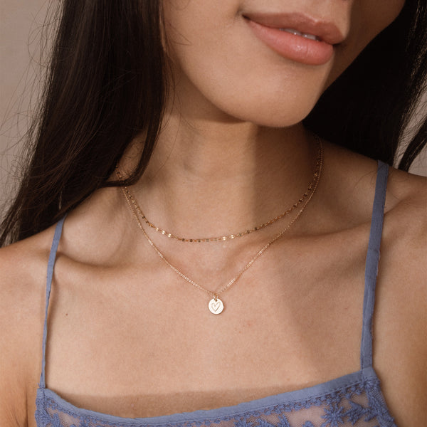Heart Disc Necklace