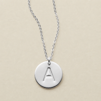 Initial Disc Necklace | 1/2" Disc