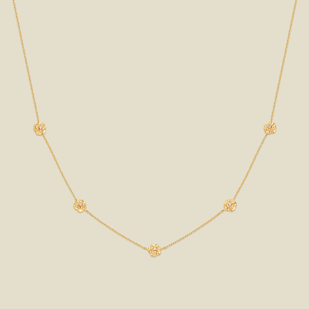 January CZ Birth Flower Station Necklace