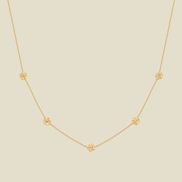 January CZ Birth Flower Station Necklace