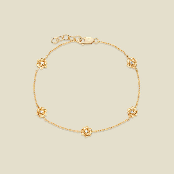July CZ Birth Flower Station Bracelet