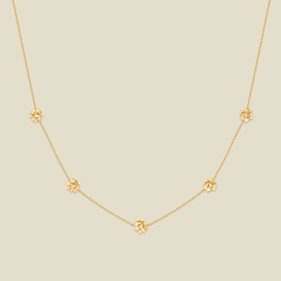 July CZ Birth Flower Station Necklace