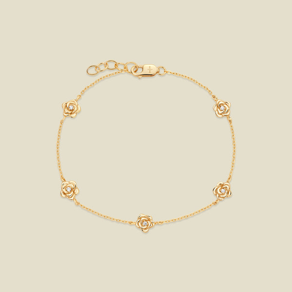 June CZ Birth Flower Station Bracelet
