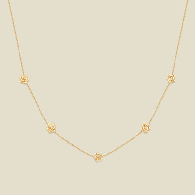June CZ Birth Flower Station Necklace