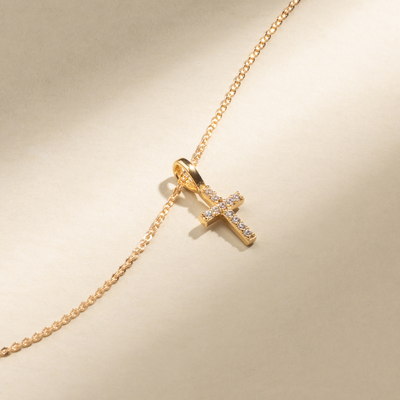 Mini CZ Cross Necklace | Made by Mary Jewelry – Made By Mary Mini CZ Cross Necklace | Made by Mary Jewelry – Made By Mary
