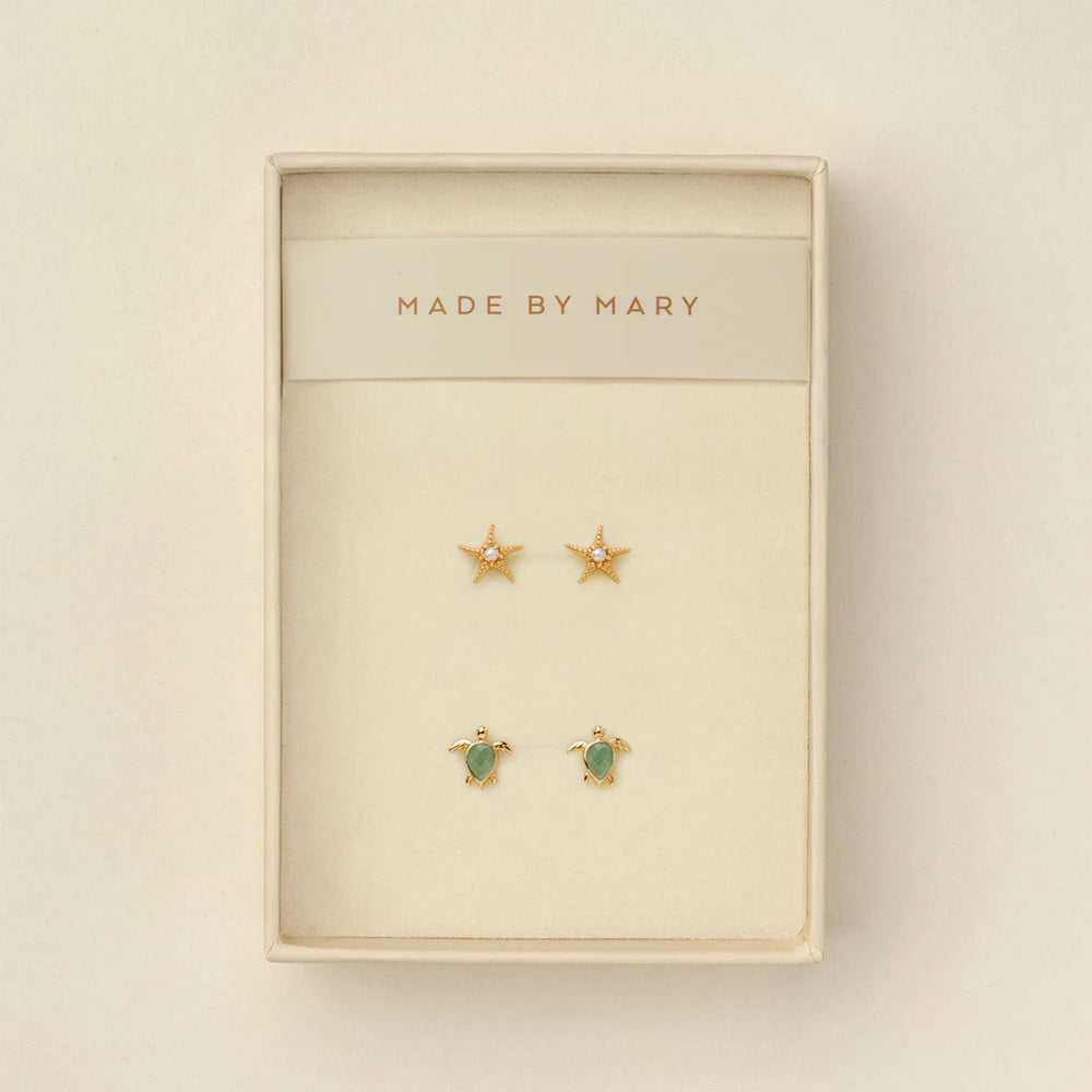 Low Tide Turtle Stud Earrings Set