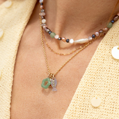 Green Aventurine Flower Charm