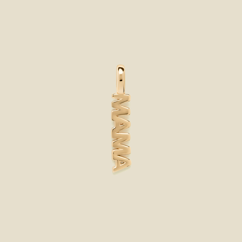gold "MAMA" pendant charm - made by mary