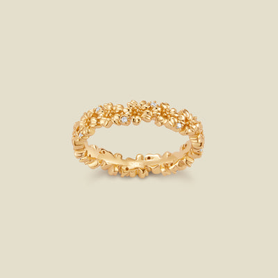 March CZ Birth Flower Eternity Ring