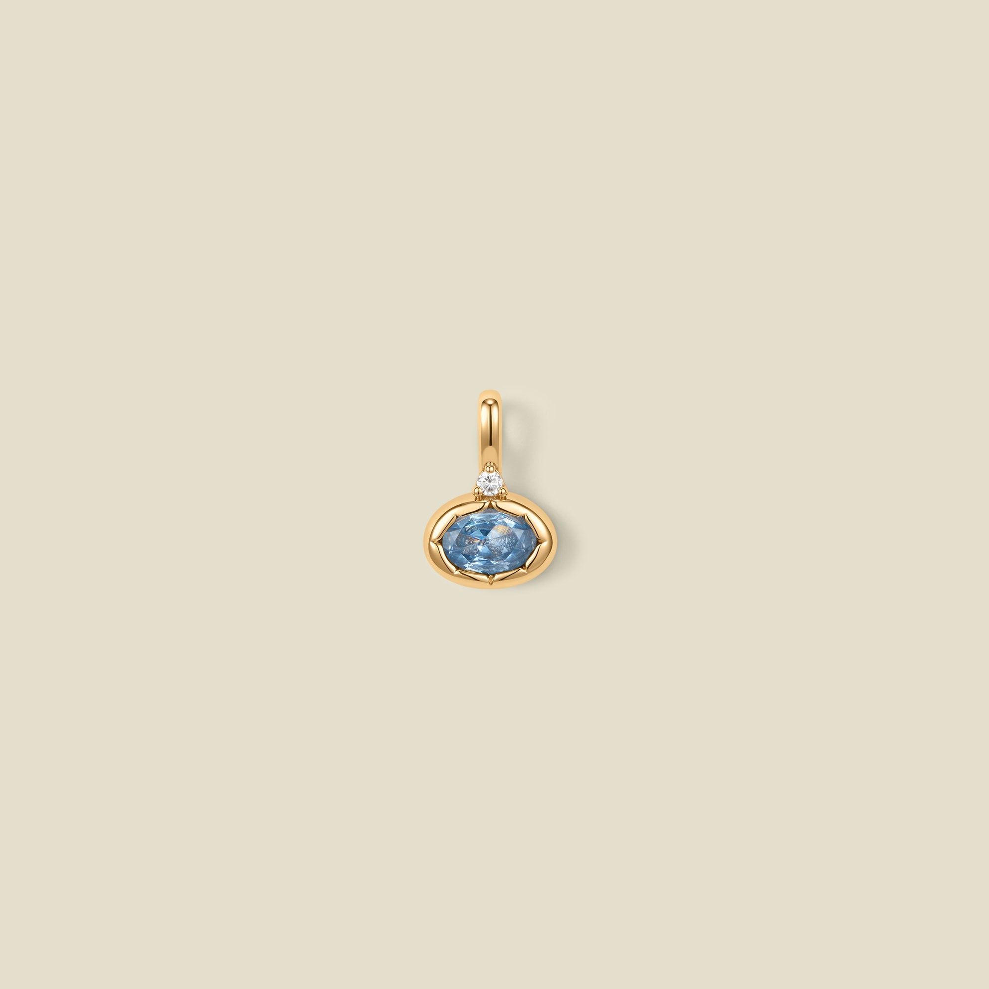 March Oval Birthstone Charm