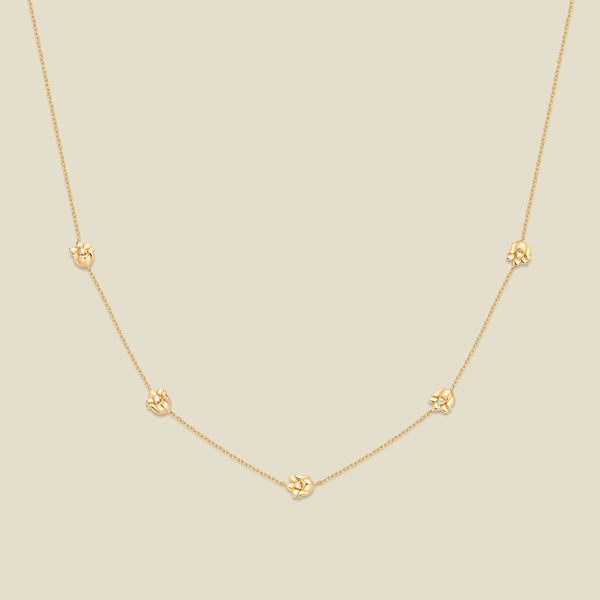 May CZ Birth Flower Station Necklace