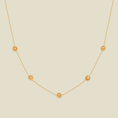 November CZ Birth Flower Station Necklace