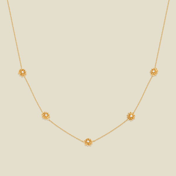 November CZ Birth Flower Station Necklace