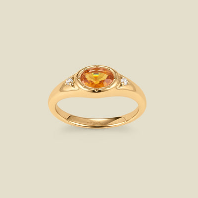 November Oval Birthstone Signet Ring