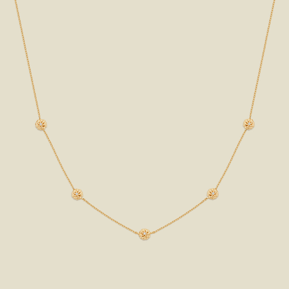 October CZ Birth Flower Station Necklace