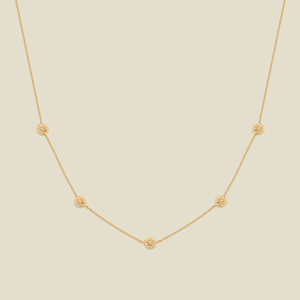 October CZ Birth Flower Station Necklace
