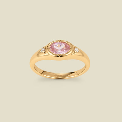 October Oval Birthstone Signet Ring