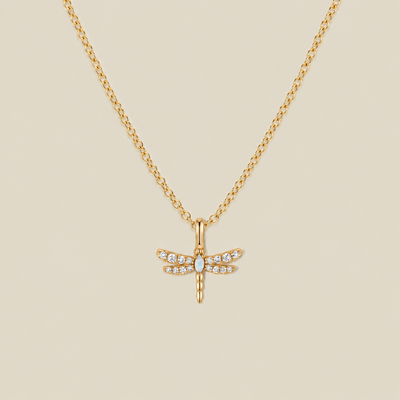 Opal Dragonfly Necklace