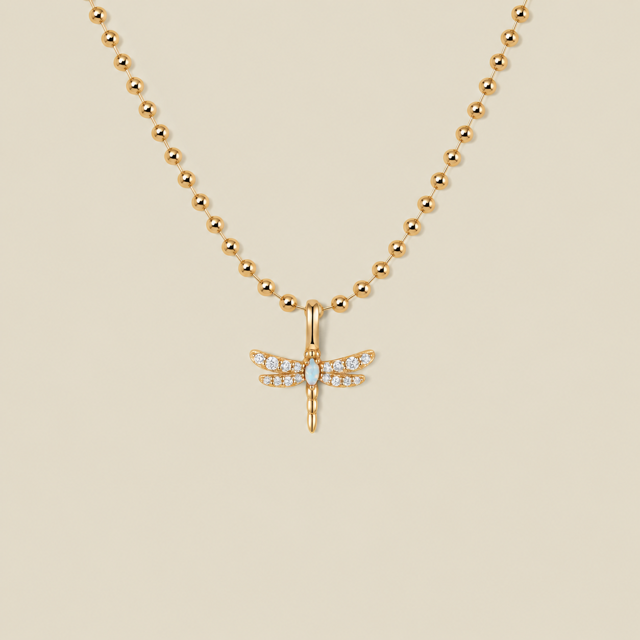Opal Dragonfly Necklace