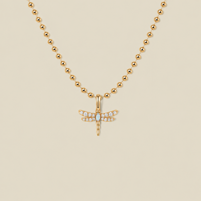 Opal Dragonfly Necklace