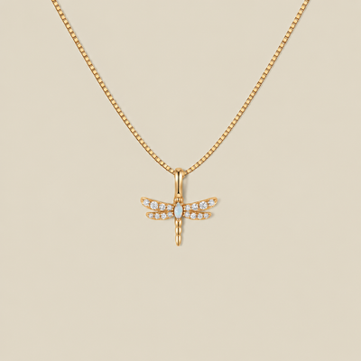 Opal Dragonfly Necklace