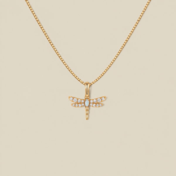 Opal Dragonfly Necklace