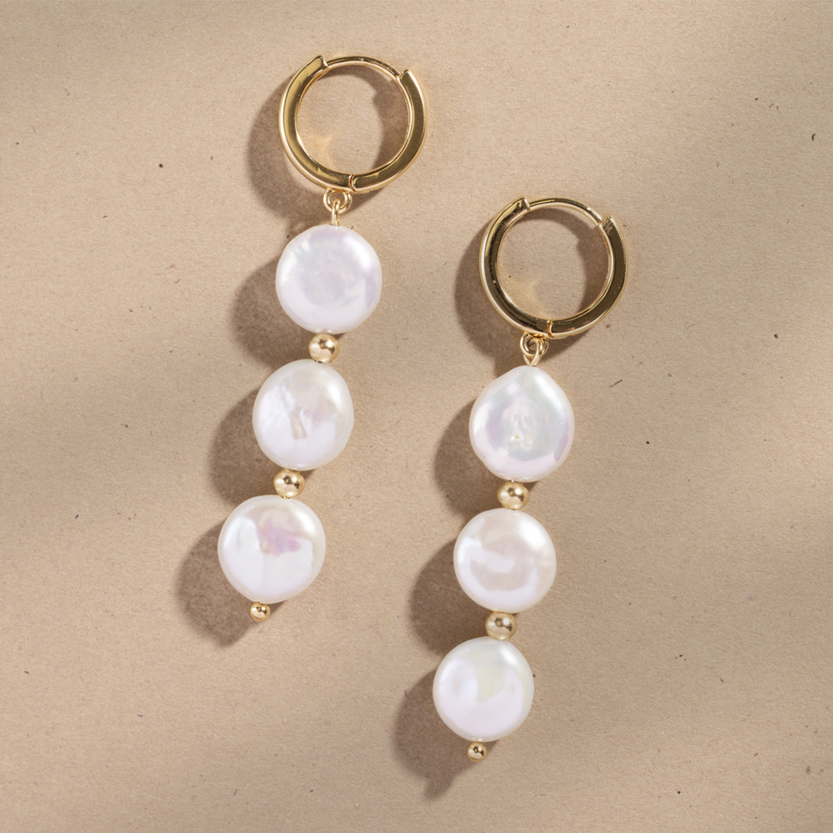 Laurel Pearl Drop Hoop Earrings | Statement Pearl Hoops – Made By Mary
